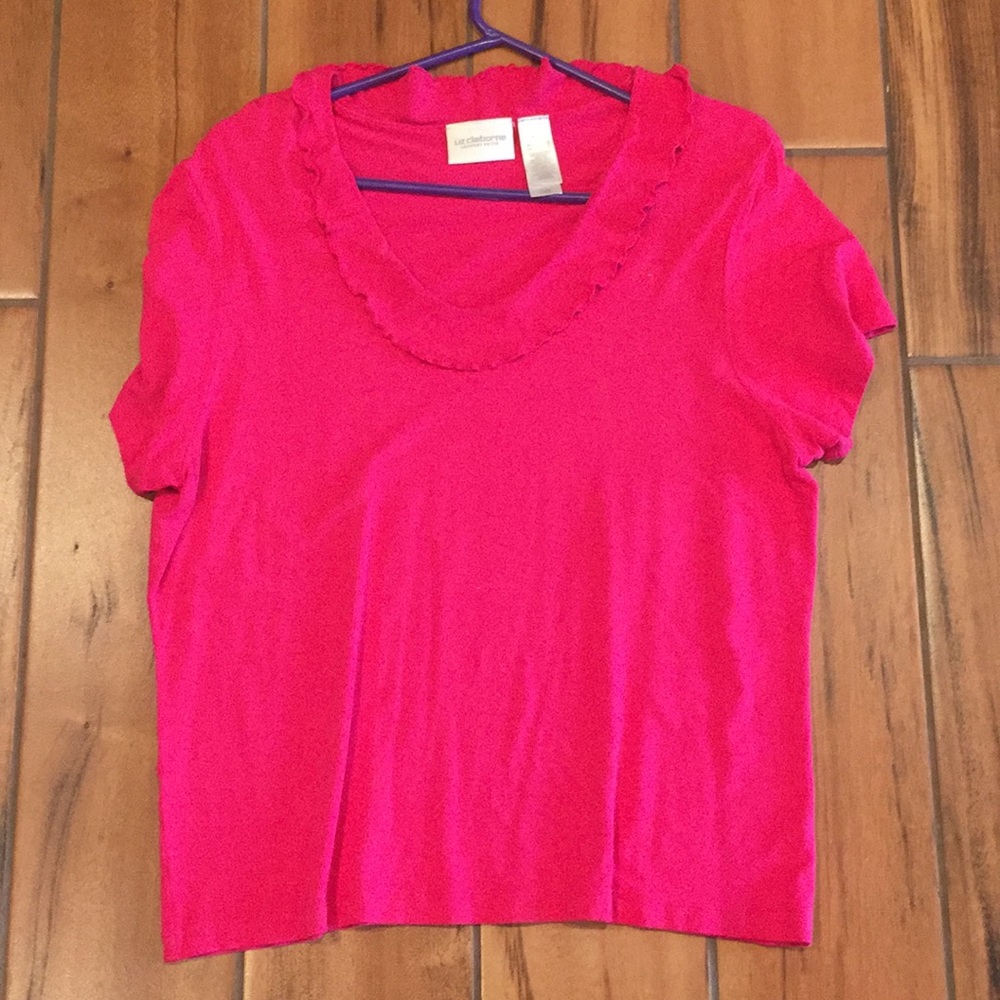 Liz Claiborne ruffle trim top